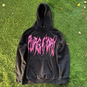 Purgatory Hoodie Mens Medium Black Pink Graphic‎ Don't Break My Heart Streetwear